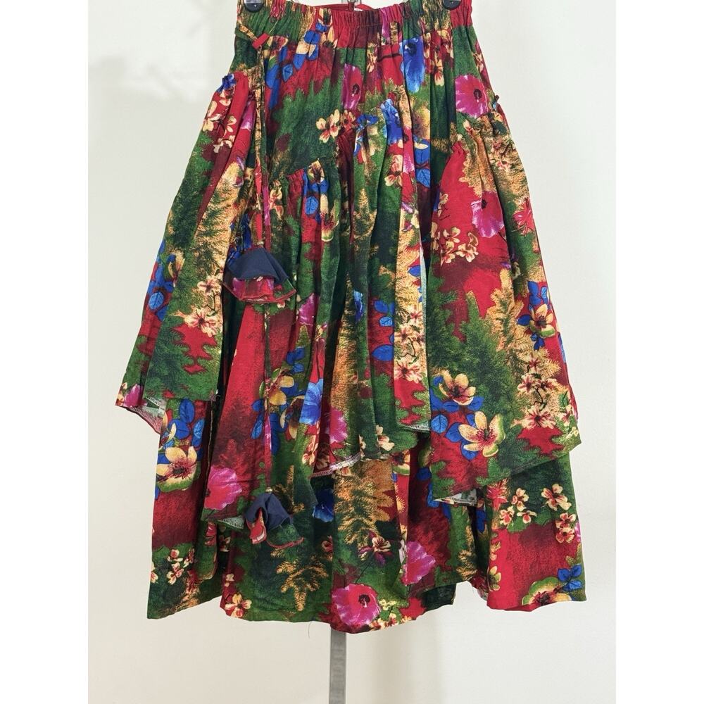 Vintage Women’s Maxi Skirt Floral Boho Layered Festival Whimsigoth Size XS NWT - Picture 8 of 12